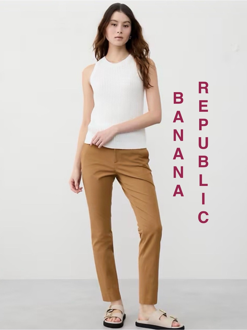 Banana Republic |Sloan Slim High-Rise Ankle Pant-Size 8-Color Afternoon Latte